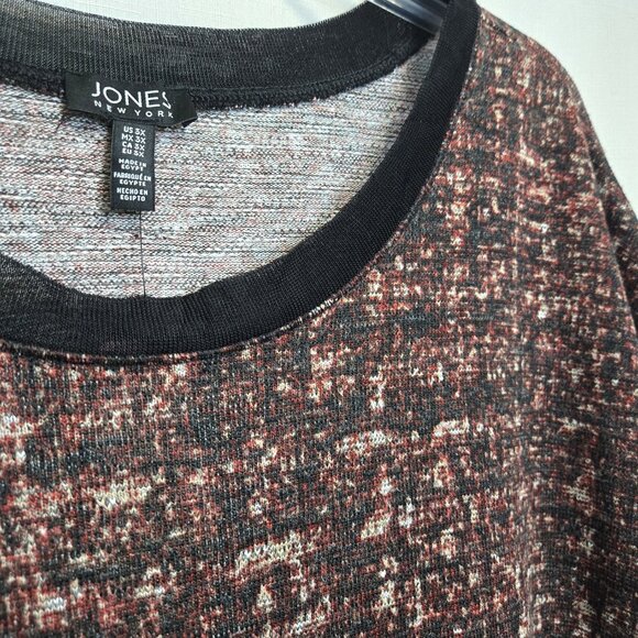 JONES NEW YORK Woman’s Multicolor Top Blouse Shirt. Tex Tweed Sandstone Size 3X - Picture 2 of 4